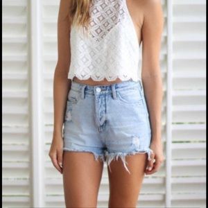 Blank NYC cut offs white teeth